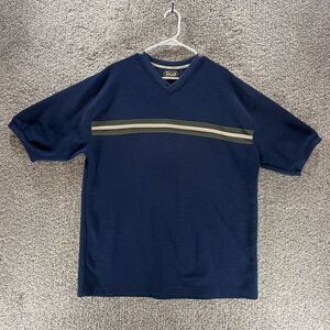 Vintage Diss Shirt Mens Extra Large Blue Knit Hi Tech Jeans Logo Casual 90s Y2K